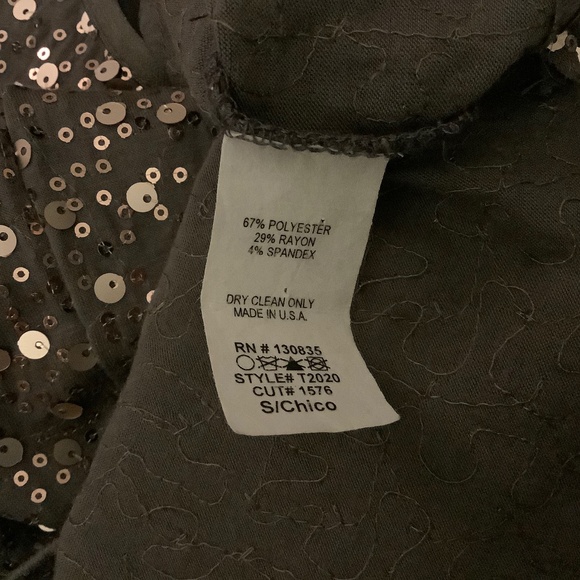 d’closet fully sequined short sleeves blouse - Picture 7 of 7